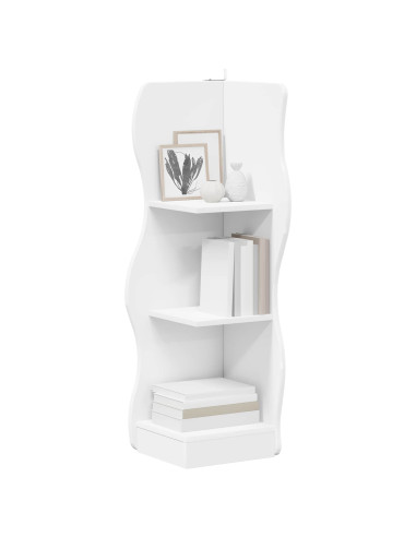 Mensola angolare Bianco 34 x 33 x 102 cm Legno ingegnerizzato