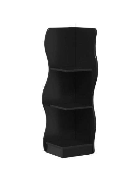 Mensola angolare Nero 34 x 33 x 102 cm Legno ingegnerizzato