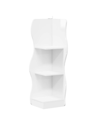 Mensola angolare con lo scaffale Bianco Lucido 34 x 33 x 102 cm