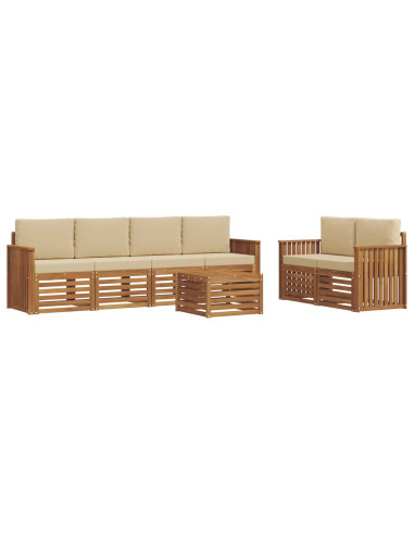 Set di divani da esterno con cuscino Naturale e Beige