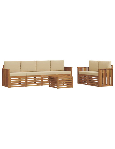Set di divani da esterno con cuscino Naturale e Beige
