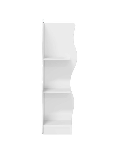 Mensola angolare con lo scaffale Bianco Lucido 34 x 33 x 102 cm