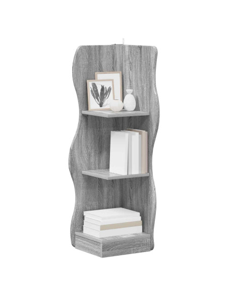 Mensola angolare con lo scaffale Grigio Sonoma 34 x 33 x 102 cm
