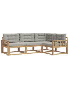 Set di divani da esterno 3 pcs Bianco e Grigio Chiaro 2