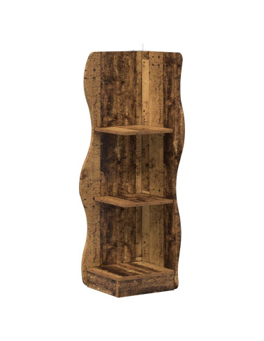 Mensola angolare con lo scaffale Legno antico 34 x 33 x 102 cm
