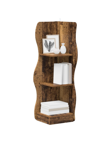 Mensola angolare con lo scaffale Legno antico 34 x 33 x 102 cm