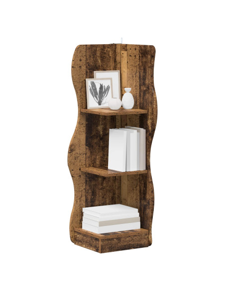 Mensola angolare con lo scaffale Legno antico 34 x 33 x 102 cm