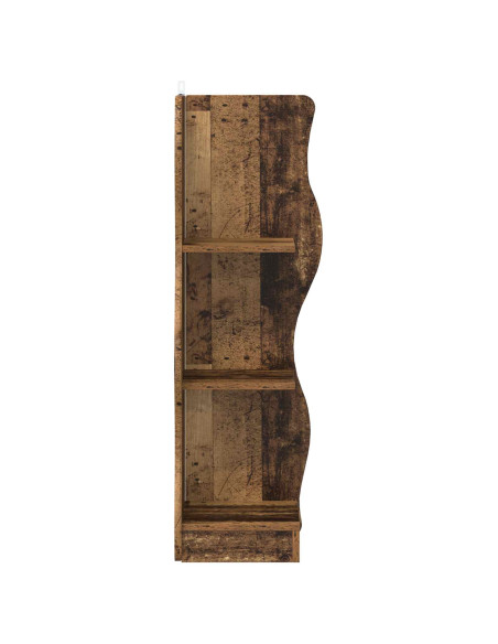 Mensola angolare con lo scaffale Legno antico 34 x 33 x 102 cm