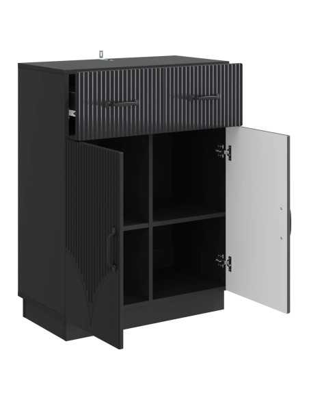 Credenza Nero 66 x 34,5 x 87 cm Legno ingegnerizzato