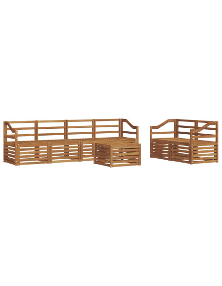 Set divani 7 pcs Naturale Legno di Acacia Massello