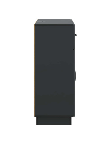 Credenza Nero 66 x 34,5 x 87 cm Legno ingegnerizzato