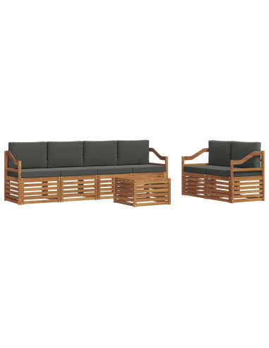 Set di divani da esterno con cuscino Naturale e Antracite