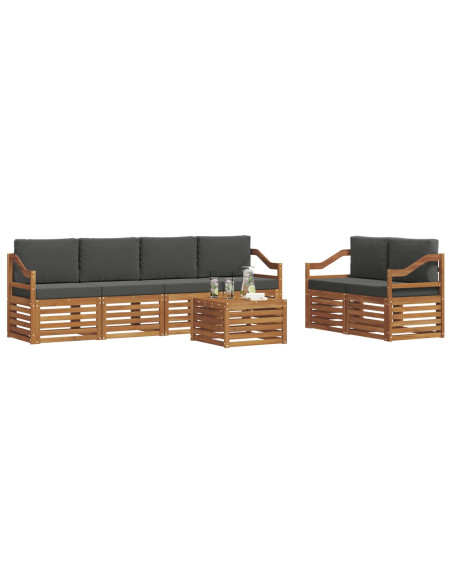 Set di divani da esterno con cuscino Naturale e Antracite