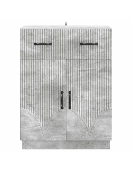 Credenza Grigio Cemento 66 x 34,5 x 87 cm Legno ingegnerizzato