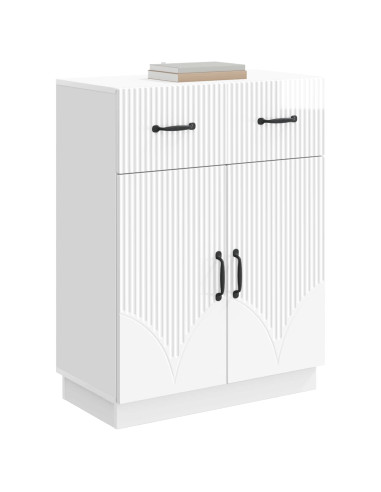 Credenza Bianco Lucido 66 x 34,5 x 87 cm Legno ingegnerizzato