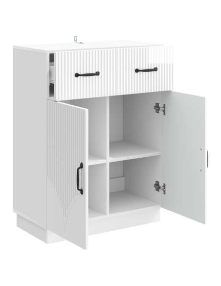 Credenza Bianco Lucido 66 x 34,5 x 87 cm Legno ingegnerizzato