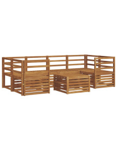 Set divani 7 pcs Naturale Legno di Acacia Massello 2
