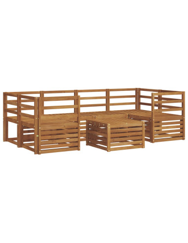 Set divani 7 pcs Naturale Legno di Acacia Massello