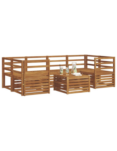 Set divani 7 pcs Naturale Legno di Acacia Massello