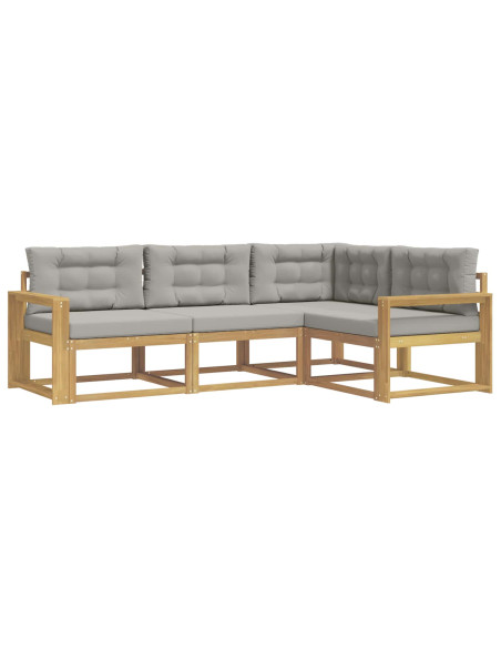 Set di divani da esterno 3 pcs Bianco e Grigio Chiaro