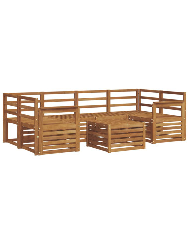 Set divani 7 pcs Naturale Legno di Acacia Massello