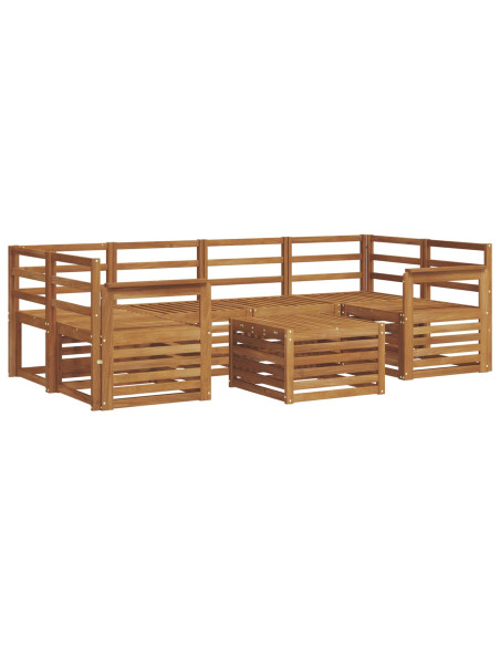 Set divani 7 pcs Naturale Legno di Acacia Massello