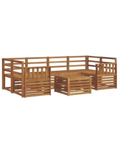 Set divani 7 pcs Naturale Legno di Acacia Massello 2
