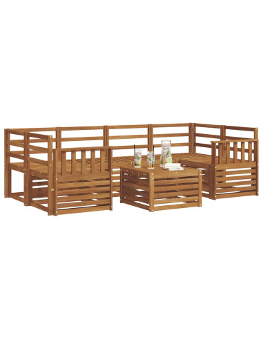 Set divani 7 pcs Naturale Legno di Acacia Massello
