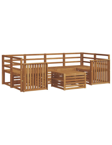 Set divani 7 pcs Naturale Legno di Acacia Massello