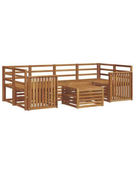 Set divani 7 pcs Naturale Legno di Acacia Massello