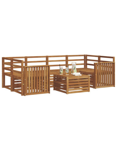 Set divani 7 pcs Naturale Legno di Acacia Massello