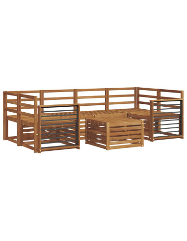 Set divani 7 pcs Naturale Legno di Acacia Massello