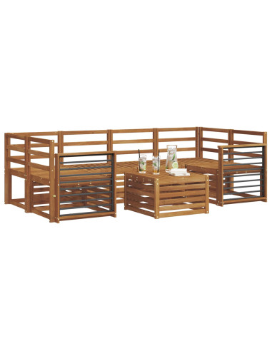Set divani 7 pcs Naturale Legno di Acacia Massello