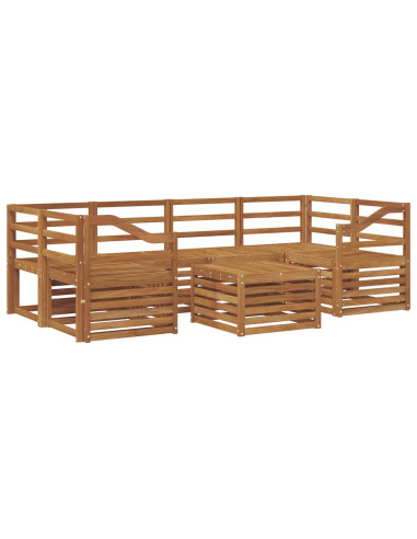 Set divani 7 pcs Naturale Legno di Acacia Massello