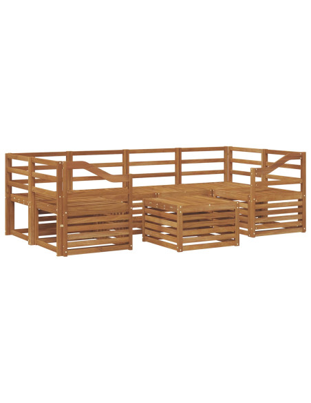 Set divani 7 pcs Naturale Legno di Acacia Massello