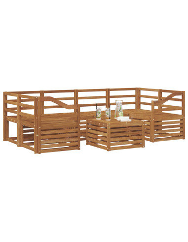 Set divani 7 pcs Naturale Legno di Acacia Massello