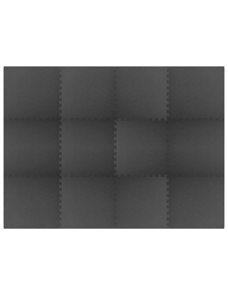 Tappetini per esercizi a puzzle 12 pcs Nero 4,32 ㎡ Schiuma EVA