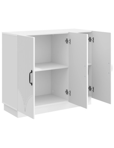 Credenza Bianco Lucido 89 x 34,5 x 77 cm Legno ingegnerizzato