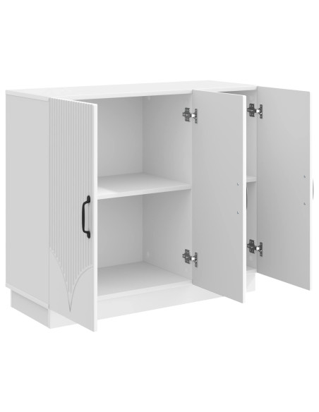 Credenza Bianco Lucido 89 x 34,5 x 77 cm Legno ingegnerizzato