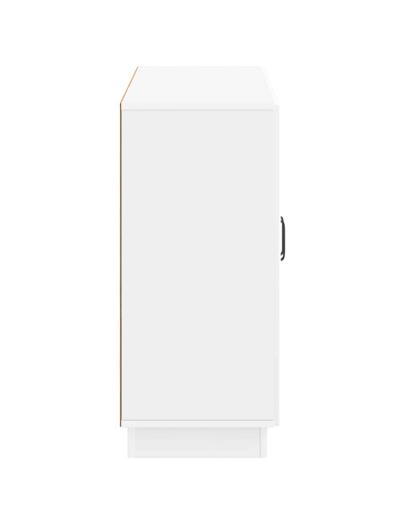 Credenza Bianco Lucido 89 x 34,5 x 77 cm Legno ingegnerizzato