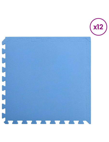 Tappetini per esercizi a puzzle 12 pcs Blu 4,32 ㎡ Schiuma EVA