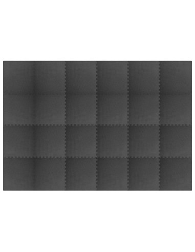 Tappetini per esercizi a puzzle 24 pcs Nero 8,64 ㎡ Schiuma EVA