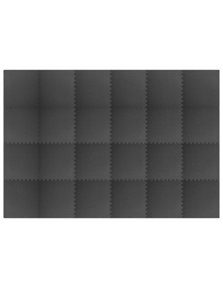 Tappetini per esercizi a puzzle 24 pcs Nero 8,64 ㎡ Schiuma EVA