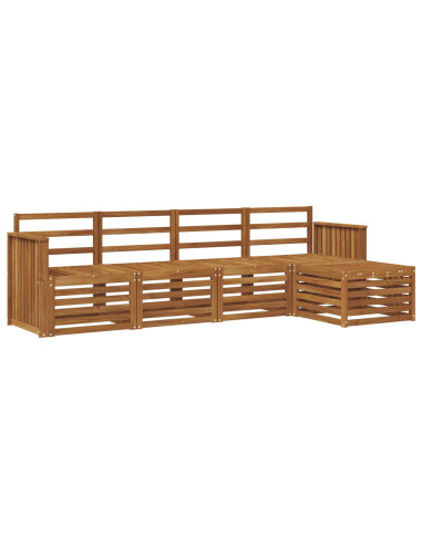 Set divani 5 pcs Naturale Legno di Acacia Massello