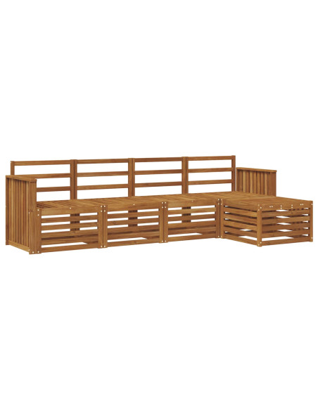 Set divani 5 pcs Naturale Legno di Acacia Massello