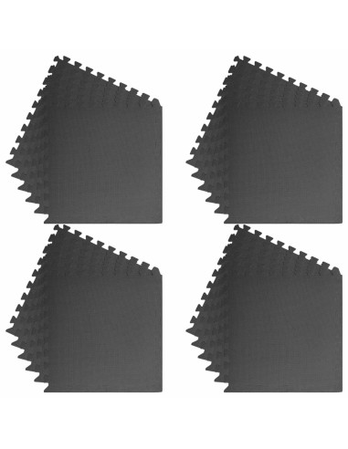 Tappetini per esercizi a puzzle 24 pcs Nero 8,64 ㎡ Schiuma EVA