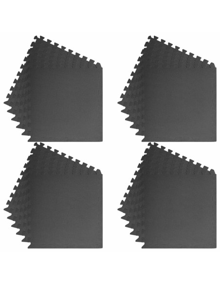 Tappetini per esercizi a puzzle 24 pcs Nero 8,64 ㎡ Schiuma EVA