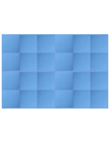 Tappetini per esercizi a puzzle 24 pcs Blu 8,64 ㎡ Schiuma EVA