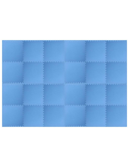 Tappetini per esercizi a puzzle 24 pcs Blu 8,64 ㎡ Schiuma EVA