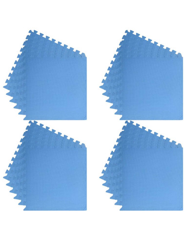 Tappetini per esercizi a puzzle 24 pcs Blu 8,64 ㎡ Schiuma EVA